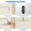 DERW Regendusche Duschkopf (10 Zoll), Edelstahl runder Produktbild-Vorschau 7