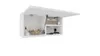 A white wall-mounted cabinet with its door open, showing various bathroom items inside. Produktbild-Vorschau