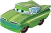 A green toy car with yellow and blue pinstripes, presented on a white background. Podgląd zdjęcia produktu