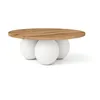 Table basse ronde blanche BELLY 75 cm, avec piètement Voir les images du produit 1