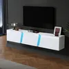 STILVORA Wandmontierter TV-Lowboard mit LED-Licht und 3 Produktbild-Vorschau 3