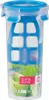 A transparent food storage container with a blue lid and blue internal grid, filled with green apples. Anteprima dell’immagine prodotto
