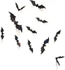 Oblique Unique 3D Fledermäuse 12er Set Halloween Wandtattoo Produktbild-Vorschau 1