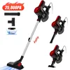 A collage of a cordless stick vacuum cleaner and its accessories, presented on a white background. Produktbild-Vorschau