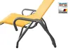 A yellow chaise lounge chair with a gray metal frame, shown against a white background. Produktbild-Vorschau