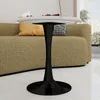 Mesa redonda para comedor de 70 cm, mesa auxiliar negra de Vista previa de la imagen del producto 10