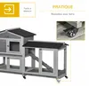 Sweiko Hasenstall 2 Etagen Kaninchenstall aus Holz 157,4 x Produktbild-Vorschau 7