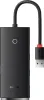 A black USB hub with a braided cable and a USB-A connector. Voir les images du produit