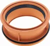 A single orange pipe fitting with a black rubber seal on a white background. Podgląd zdjęcia produktu