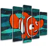 5-teiliges leinwandbild fische 150x100 cm Feeby orange Produktbild-Vorschau 1