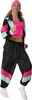 A woman wearing a retro tracksuit and headband, posing as if exercising. Produktbild-Vorschau