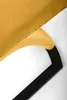 A close-up of a yellow fabric seat attached to a black metal frame. Produktbild-Vorschau