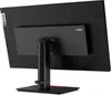 The back view of a black Lenovo ThinkVision monitor on a black background. Produktbild-Vorschau