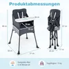 Skládací dětská vysoká židle s nastavitelným tácem a taškou Náhled obrázku produktu 6