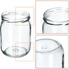 A collage of images showing a glass jar from different angles, highlighting its top and bottom details. Podgląd zdjęcia produktu