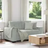vidaXL Zweisitzer-Sofa Hellgrau 160x77x82 cm Samt Produktbild-Vorschau 2