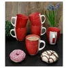 6er Set Chrissi Kaffeebecher Rot 300ml mit Henkel Produktbild-Vorschau 2