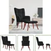 The Living Store Relaxsessel mit Hocker Schwarz Samt Produktbild-Vorschau 10