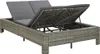 vidaXL 2-Personen-Sonnenliege mit Auflage Grau Poly Rattan Produktbild-Vorschau 4