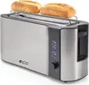 A stainless steel toaster with two slices of bread on top, set against a white background. Anteprima dell’immagine prodotto