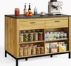 Wyspa kuchenna 120x75 cm (dąb i marmur), blat kuchenny z Podgląd zdjęcia produktu 1