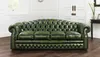 Antik Chesterfield Leder Sofa Couch Polster 100% Echtes Produktbild-Vorschau 1