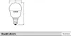 A technical drawing of an OSRAM light bulb with dimensions indicated. Anteprima dell’immagine prodotto