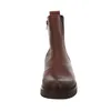 A front view of a brown Chelsea boot with a thick sole, set against a white background. Produktbild-Vorschau