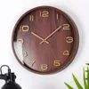 Braun Nachahmung Holz Wanduhr rund 30,5 cm Produktbild-Vorschau 2