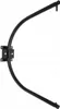 A black metal bracket with a curved arm, mounted on a white background. Produktbild-Vorschau