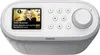 A white digital radio with a screen displaying information about Edith Bowman. Voir les images du produit