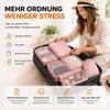 Set van 8 kofferorganizers in roze, inclusief cosmetics tas Productafbeelding-voorbeeld 7