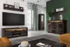 A modern living room with a TV, entertainment center, and a display cabinet. Anteprima dell’immagine prodotto