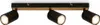 A three-light ceiling spotlight with a black metal finish and a wooden accent. Produktbild-Vorschau