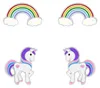 2er Set Kinder Ohrringe Silber 925 Ohrstecker Einhorn & Produktbild-Vorschau 1