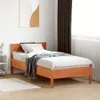 Design Massivholzbett mit Kopfteil Wachsbraun 75x190 cm Produktbild-Vorschau 3