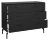 CALICOSY - Commode 3 tiroirs noir mat avec piètement métal Voir les images du produit 4