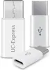 Three white USB-C adapters are arranged on a white background. Produktbild-Vorschau
