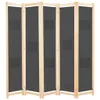 vidaXL 5-teiliger Raumteiler Grau 200 x 170 x 4 cm Stoff Produktbild-Vorschau 1