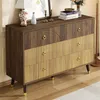 Kommode Sideboard - 120x40x81 cm, Dunkelbraun und Hell - 6 Produktbild-Vorschau 8