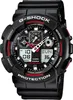 G-Shock GA-100 horloge, zwart met rode accenten, maat: one Productafbeelding-voorbeeld 1