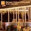 A porch decorated with outdoor Christmas lights and festive decorations. Produktbild-Vorschau