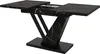 A black extendable dining table with a marble pattern on a white background. Anteprima dell’immagine prodotto