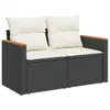 10-tlg. Garten-Sofagarnitur mit Kissen Schwarz Poly Rattan Produktbild-Vorschau 5