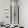 Duschspa Doppeltür 80x180cm Nischentür Schwarz Duschtür 6mm Produktbild-Vorschau 1