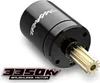 A black brushless motor with a gold gear shaft, branded with 'TRAXXAS', and accompanied by text indicating '3350KV BRUSHLESS MOTOR'. Produktbild-Vorschau
