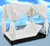 vidaXL Outdoor-Loungebett mit Vorhang Poly Rattan Schwarz Produktbild-Vorschau 5