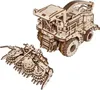 A 3D wooden model of a combine harvester and its header, displayed against a white background. Podgląd zdjęcia produktu
