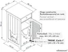 A diagram showing the dimensions and features of a cat litter box cabinet. Náhled obrázku produktu