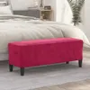 vidaXL Lavica Víno červená 100x35x41 cm Zamatová Náhľad obrázku produktu 2